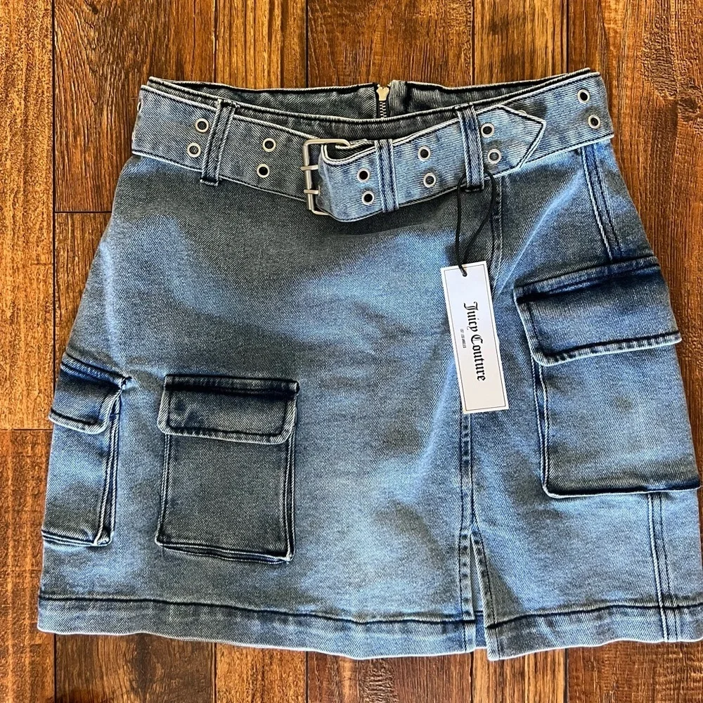 NWT Juicy Couture Denim Skirt 27 - Picture 10 of 10